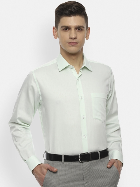

Van Heusen Men Green Solid regular Fit Cotton Formal Shirt