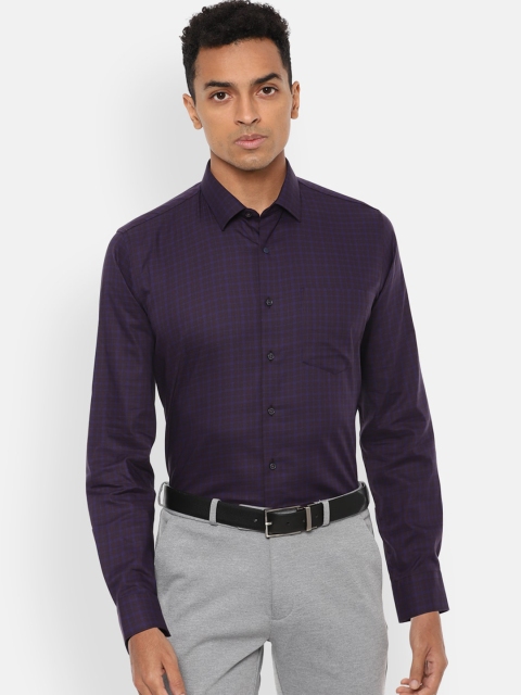 

Van Heusen Men Purple Slim Fit Opaque Checked Formal Shirt