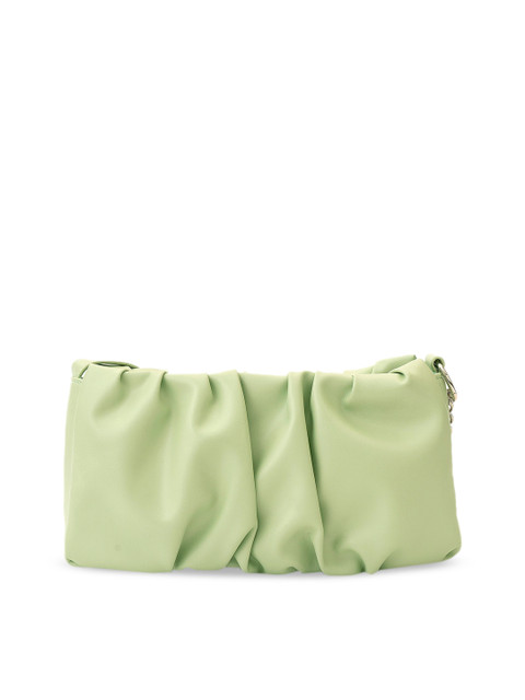 

MIRAGGIO Green Gathered Structured Sling Bag with Bow Detail