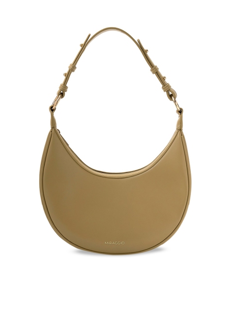 

MIRAGGIO Olive Green Half Moon Hobo Bag