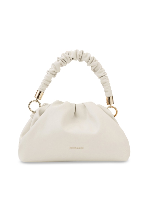 

MIRAGGIO Cream-Coloured Solid Structured Handheld Bag