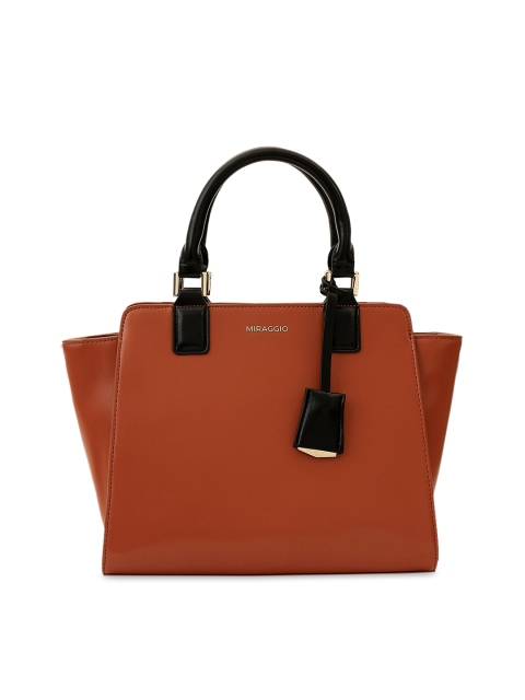 

MIRAGGIO Rust Structured Handheld Bag with Tasselled