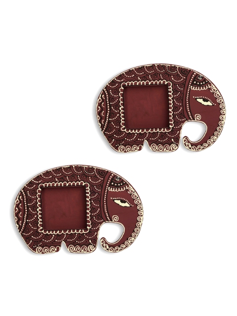 ExclusiveLane Set of 2 Brown Elephant-Shaped Fridge Decorative Magnets