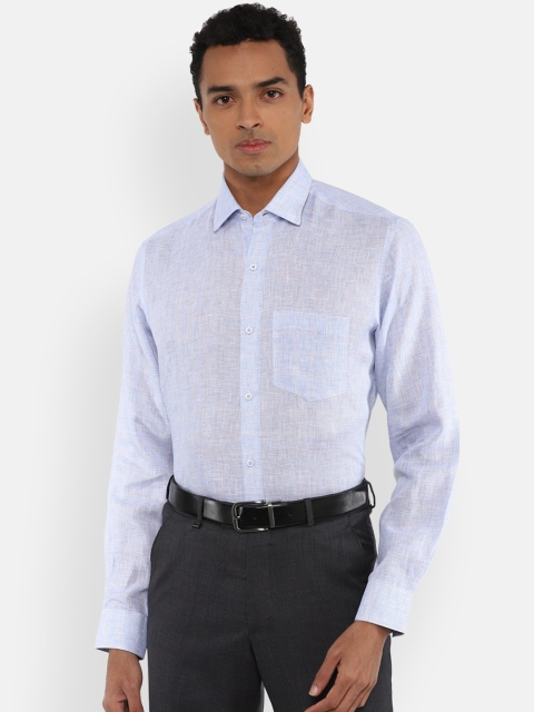 

Van Heusen Men Blue Checked Opaque Formal Shirt