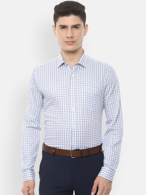 

Van Heusen Men White Opaque Checked Formal Shirt