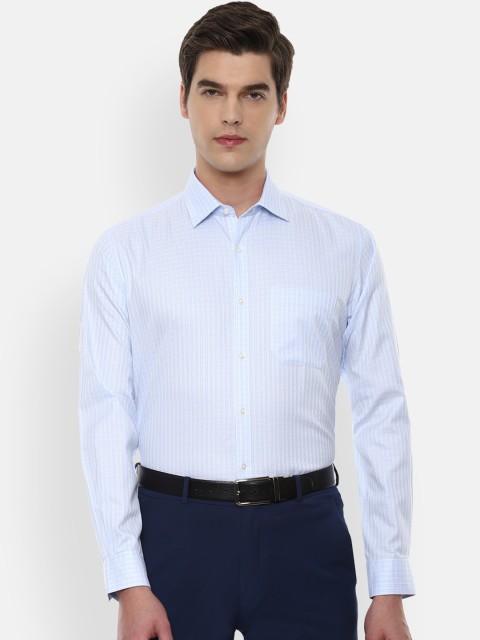 

Van Heusen Men Blue Opaque Striped Formal Shirt