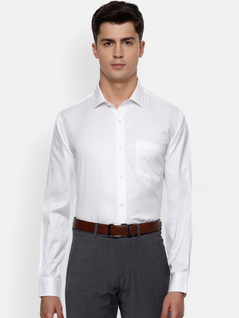 

Van Heusen Men White Self Design Formal Shirt