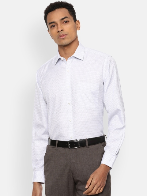 

Van Heusen Men White Opaque Printed Formal Shirt