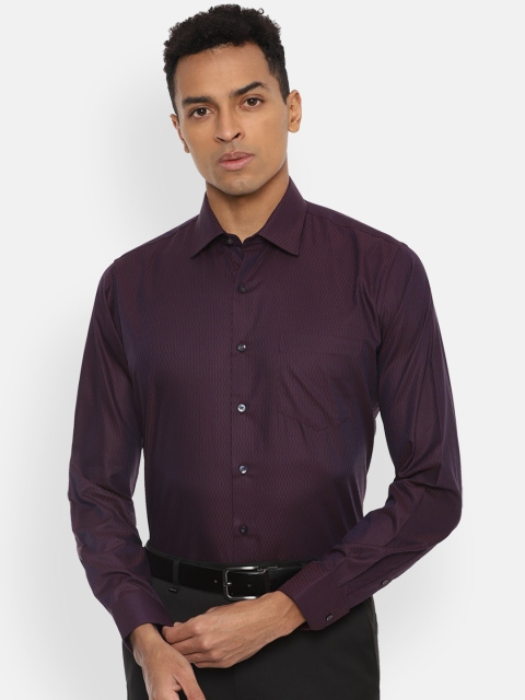 

Van Heusen Men Purple Slim Fit Opaque Pure Cotton Formal Shirt