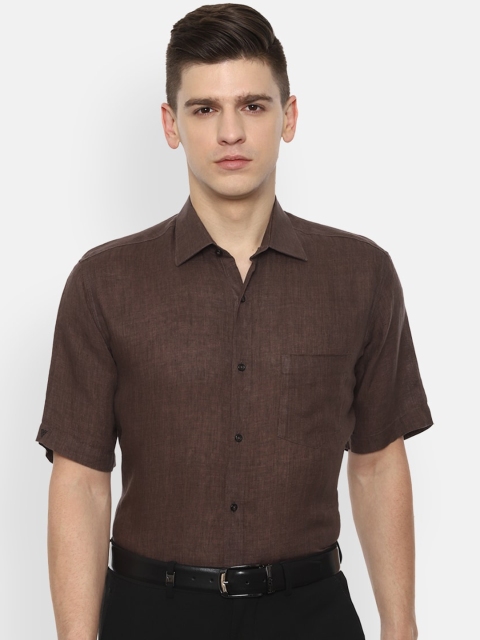 

Van Heusen Men Brown Opaque Linen Formal Shirt