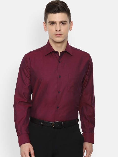 

Van Heusen Men Maroon Opaque Pure Cotton Formal Shirt