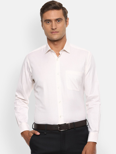 

Van Heusen Men Cotton Pink Self Design Formal Shirt