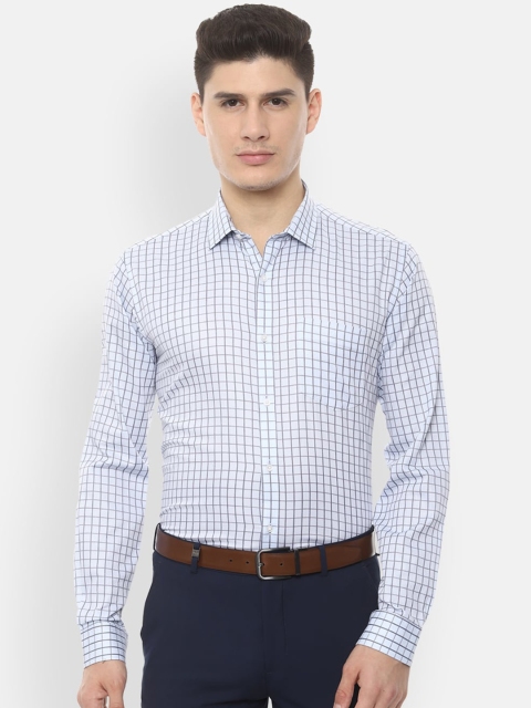 

Van Heusen Men White Opaque Checked Formal Shirt