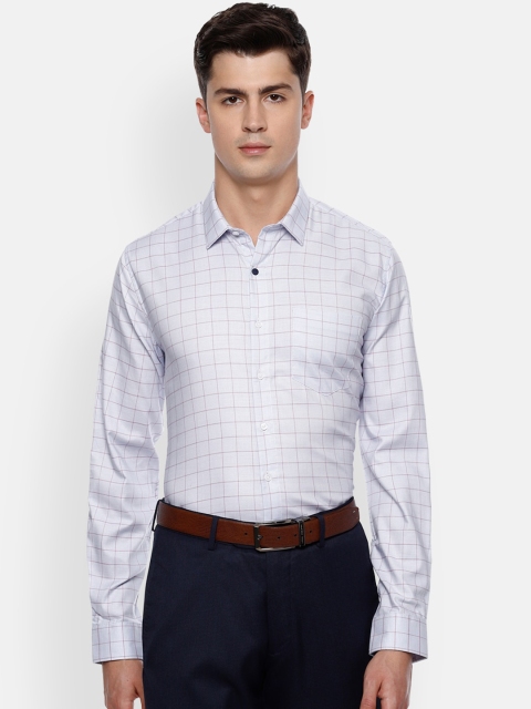 

Van Heusen Men Blue Slim Fit Opaque Checked Formal Shirt