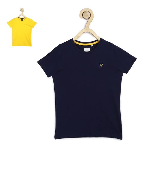 

Allen Solly Junior Boys Pack Of 2 Yellow & Navy Blue T-shirt
