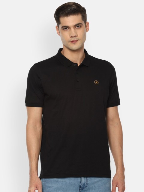 

Louis Philippe Men Black Mandarin Collar T-shirt
