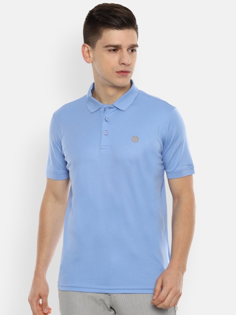 

Louis Philippe Men Blue Polo Collar Pure Cotton T-shirt