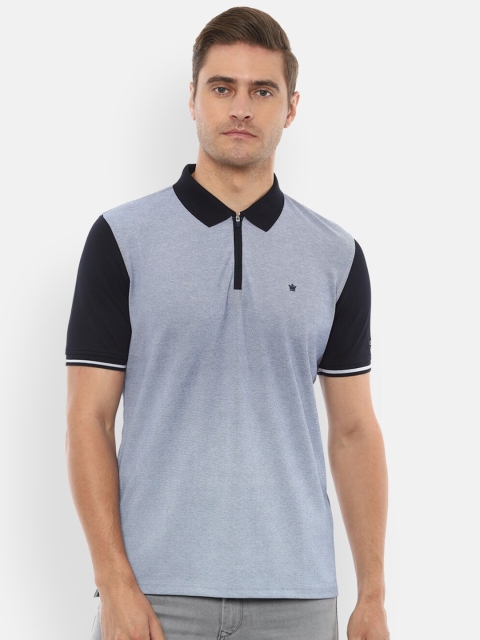 

Louis Philippe Men Grey Polo Collar T-shirt