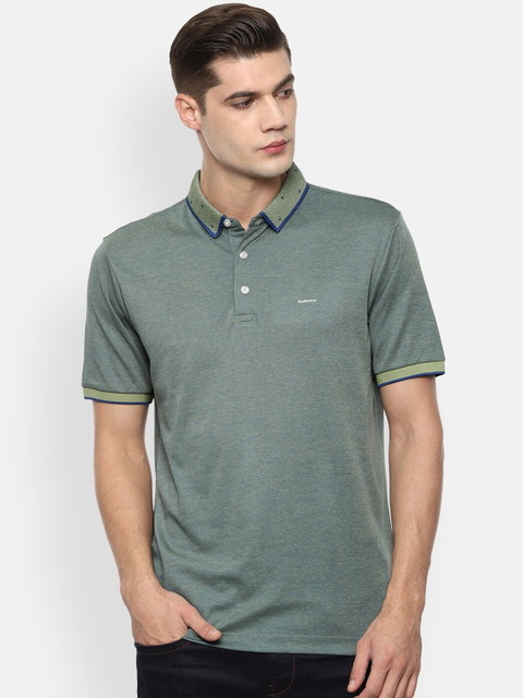 

Van Heusen Men Green Polo Collar T-shirt