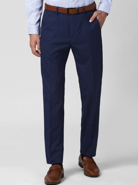 

Peter England Men Navy Blue Slim Fit Formal Trousers
