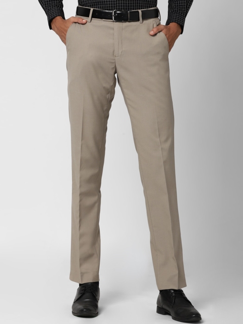 

Peter England Elite Men Beige Regular Fit Trousers