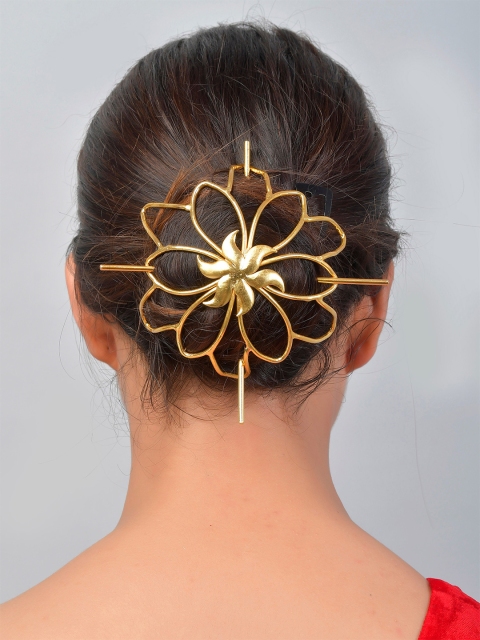 

Silvermerc Designs Women Gold-Toned Embellished Hair Accessory