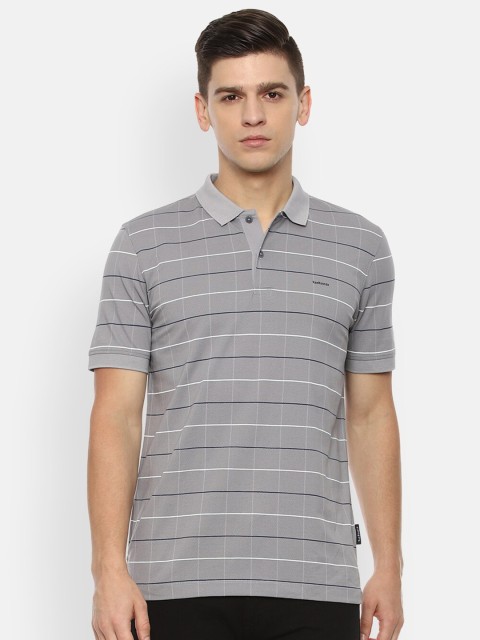 

Van Heusen Men Grey Checked Polo Collar T-shirt