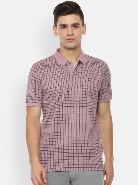 

Van Heusen Men Pink Striped Polo Collar T-shirt