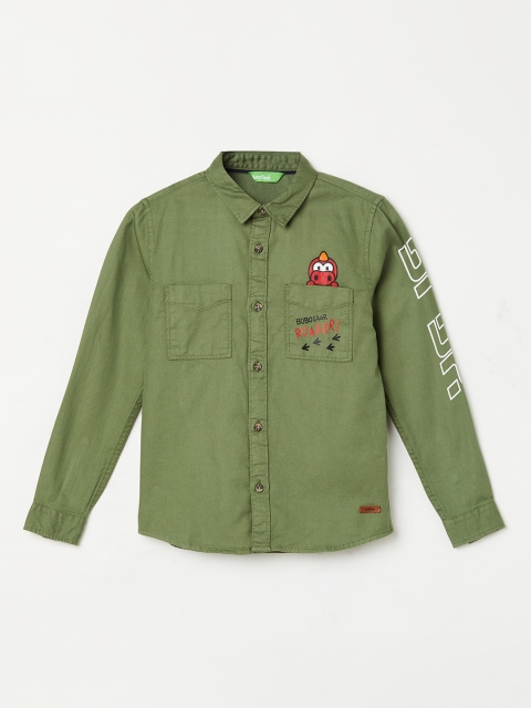 

Bossini Boys Olive Green Opaque Casual Shirt