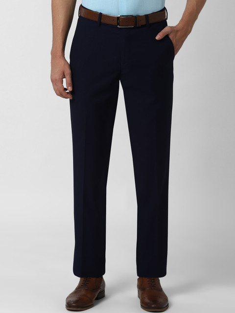 

Peter England Elite Men Navy Blue Slim Fit Formal Trousers