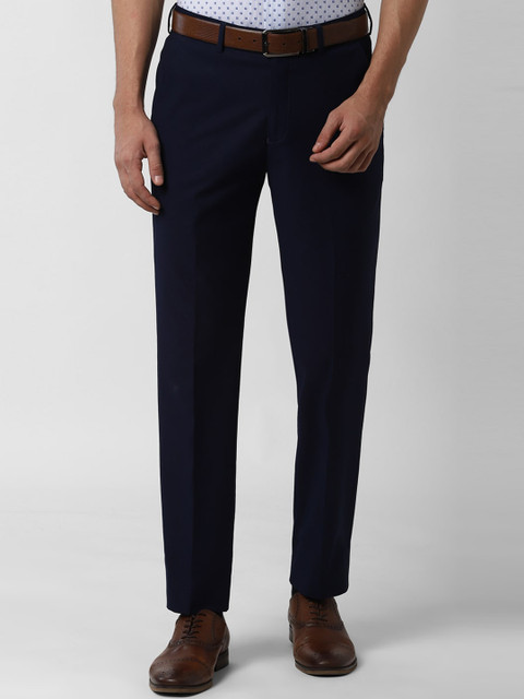 

Peter England Elite Men Navy Blue Slim Fit Formal Trousers