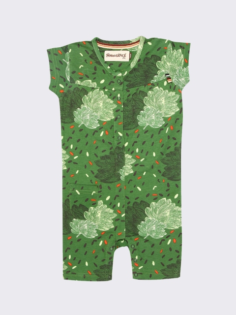 

SMUGGLERZ INC. Infants Girls Green & Orange Forest Printed Romper