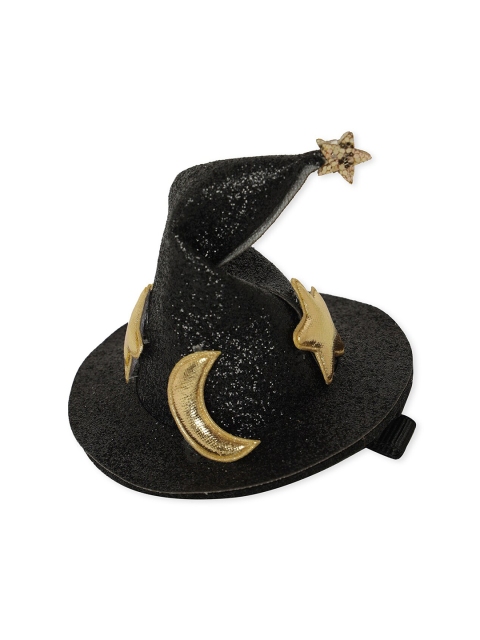 

Toniq Kids Girls Black & Gold Embellished Halloween Witch Hat Hair Clip