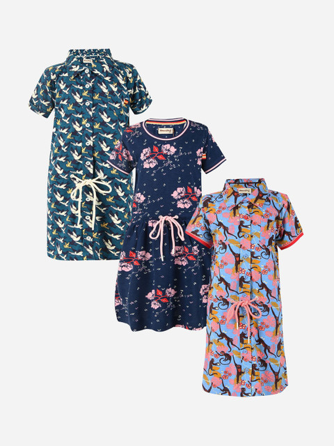 

SMUGGLERZ INC Pack of 3 Multicoloured Floral Shirt Dresses, Multi