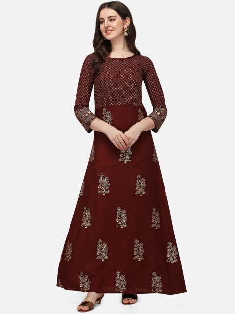 

Florence Women Brown Ethnic Motifs Anarkali Kurta