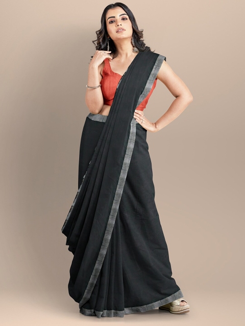 

BharatSthali Black & Red Pure Cotton Mangalagiri Saree