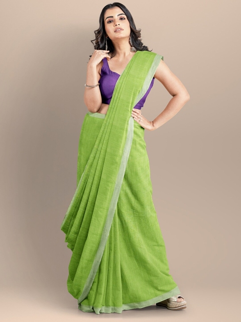 

BharatSthali Green Pure Cotton Mangalagiri Saree