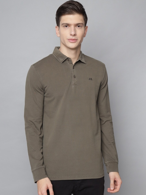 

LINDBERGH Men Taupe Polo Collar T-shirt