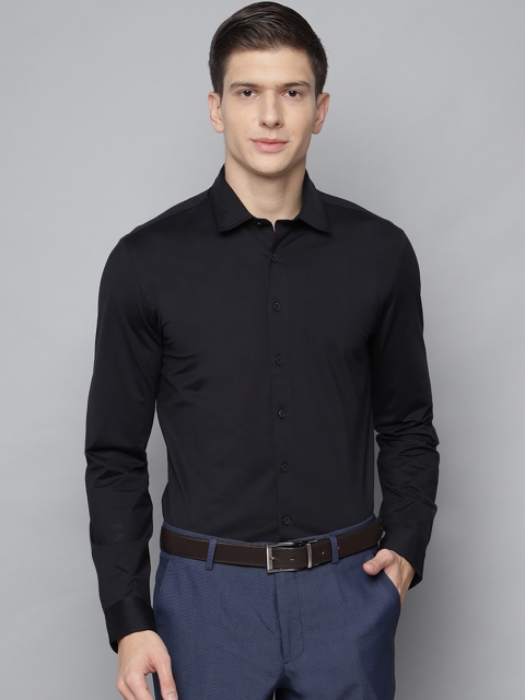 

LINDBERGH Men Black Slim Fit Opaque Formal Shirt