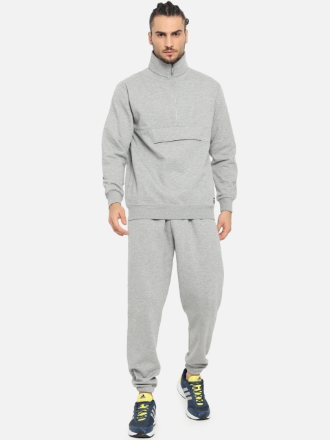 

GRIFFEL Men Grey Solid Cotton Tracksuit