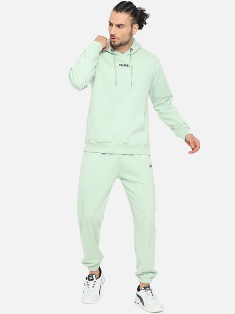 

GRIFFEL Men Sea Green Solid Cotton Tracksuit