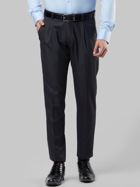 

Next Look Men Blue Pleated Formal Trousers