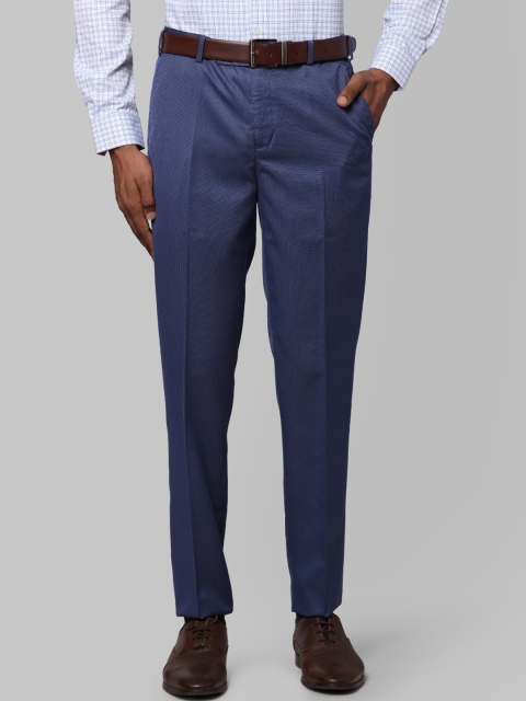 

Next Look Men Navy Blue Slim Fit Formal Trousers