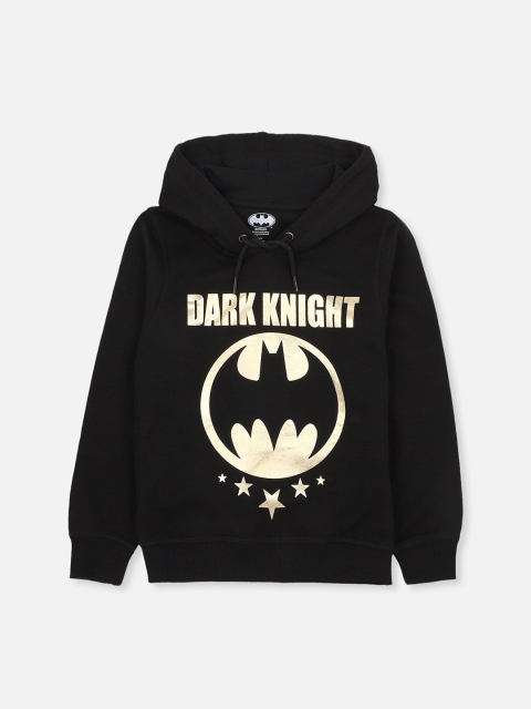 

Kids Ville Boys Black Batman Printed Hooded Sweatshirt