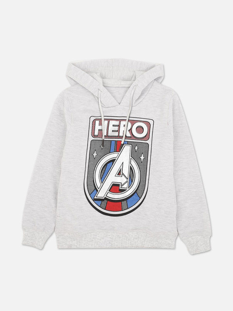 

Kids Ville Boys Grey Avengers Printed Hooded Sweatshirt