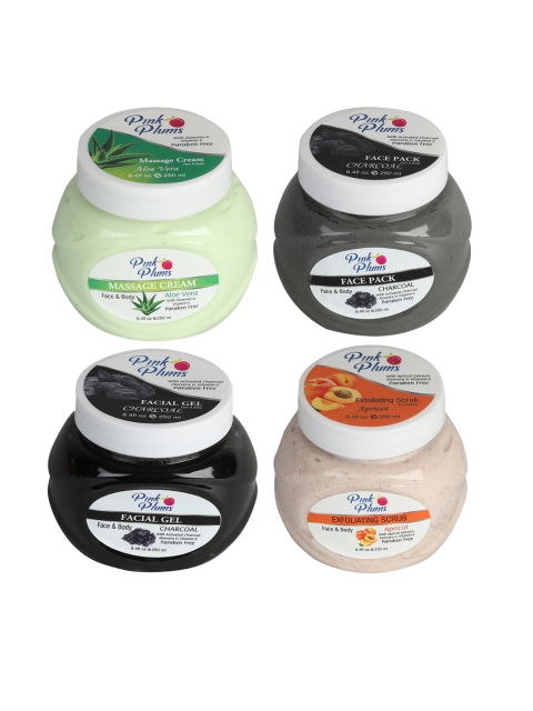 

Pink Plums Pack of 4 Facial Kit, Multi