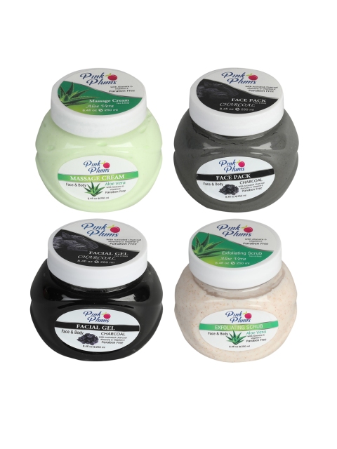 

Pink Plums Pack of 4 Facial Kit, Multi
