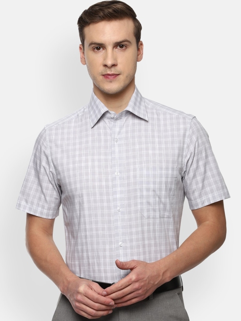 

Louis Philippe Men Grey Opaque Checked Formal Shirt