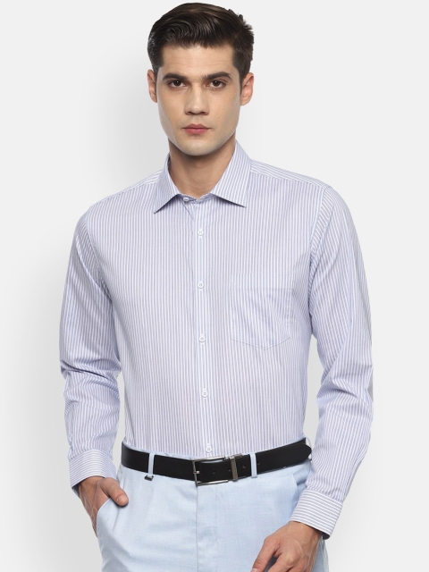 

Van Heusen Men Blue Opaque Striped Formal Shirt