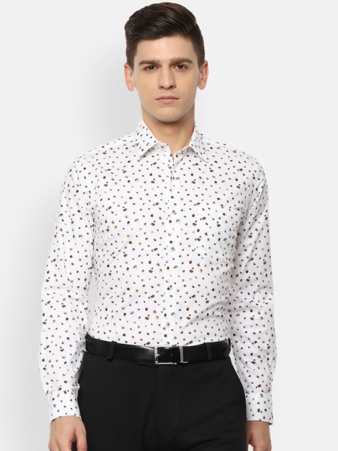

Van Heusen Men White Slim Fit Floral Opaque Printed Formal Shirt